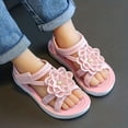 thumbnail image 3 of Toddler Baby Girls Cute Flower Non Slip Sandals, Girls Kids Outdoor Soft Sole Open-toe Sandals With Hook And Loop Fastener For Summer, 3 of 4