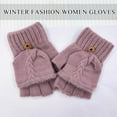 thumbnail image 6 of Winter Fingerless Gloves Mittens for Women Men Warm Wool Knitted Convertible Flip Top Mittens for Cold Weather, 6 of 6