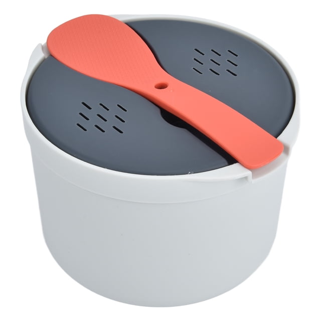 Microwave Rice Cooker, 2L PP Material Rice Spoon Lid Strainer Steaming Pot Rice Cooker Set For Steam Rice