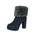 thumbnail image 2 of Tejiojio Fall Clearance Women Shoes Winter Warm Fashion High Heel Round Toe Casual Solid Color Suede Platform Plush Snow Ankle Boots, 2 of 4