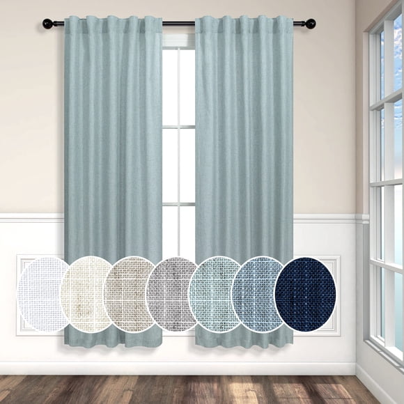 Cortinas Pitalk, 97 x 160 cm, color verde espuma, 2 paneles, semitransparentes