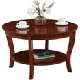 thumbnail image 4 of Convenience Concepts American Heritage Round MDF Coffee Table with Shelf, Mahogany, 4 of 5