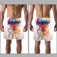 thumbnail image 3 of luoweisi Men's Beach Shorts Quick Dry Swim Trunks with Mesh Lining Colorful Jellyfish 2XL, 3 of 5