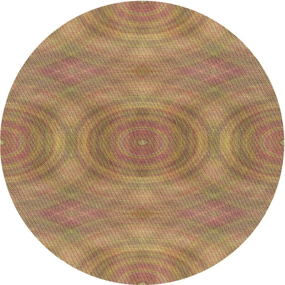 Ahgly Company Indoor Round Patterned Brown Sand Brown Area Rugs, 7' Round