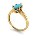 thumbnail image 2 of 1 ct Marquise Cut Simulated Turquoise Solitaire 14K Yellow Gold Womens Engagement Ring, 2 of 5