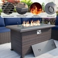 thumbnail image 4 of Gotland 8 Pieces Outdoor Patio Furniture Set with 43" Propane Fire Pit Table, PE Rattan Patio Conversation Set (Navy Blue), 4 of 8