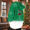 thumbnail image 6 of lcziwo Gifts for Girls Christmas Graphic Cute Hooded Sweatshirts Fashion Wine Glass Print Long Sleeve Hoodies with Kangaroo Pocket, Green, 140, 6 of 7