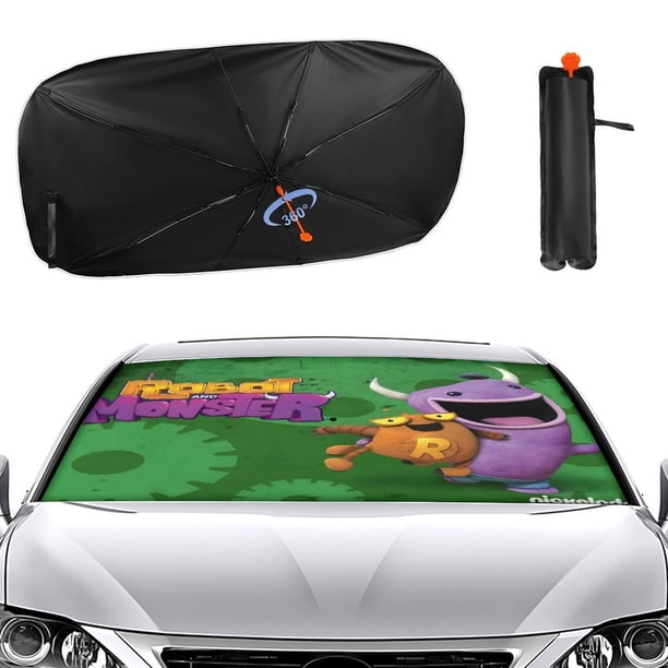 Monstruo Robot Sombrilla Solar para Auto - Protector de Parabrisas Plegable | Cortina Solar Delantero | Bloqueo UV y Aislamiento de Calor 133x73cm