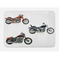 thumbnail image 1 of Motorcycle Bath Mat, Illustration of Three Motorcycles Freedom Transport Risky Extreme Sports Theme, Non-Slip Plush Mat Bathroom Kitchen Laundry Room Decor, 29.5 X 17.5 Inches, Orange Black, Ambesonne, 1 of 2