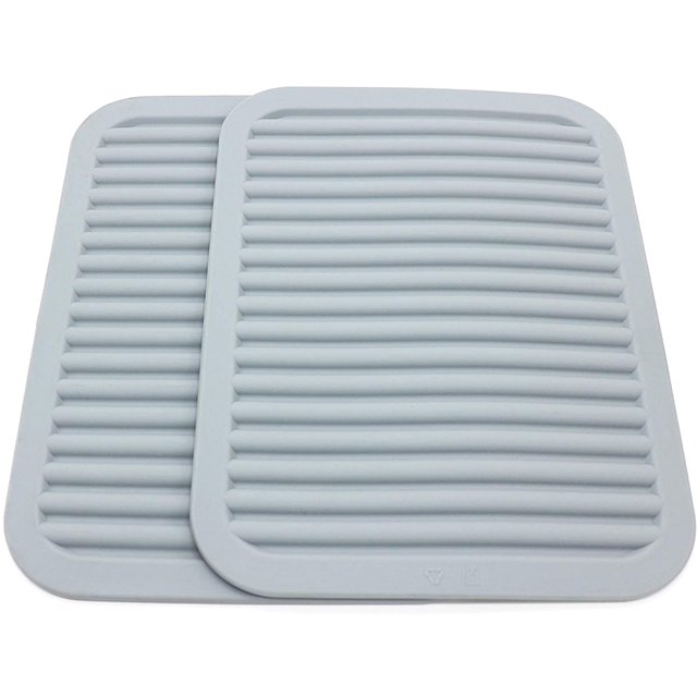 Juego de almohadillas de aislamiento de silicona rectangulares de dos piezas (gris claro) Ormromra HMHZ086-5