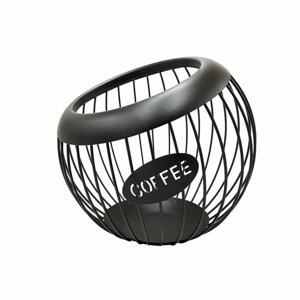 Soporte para cápsulas de café, portavasos K, organizador de tazas de gran capacidad, organizador de estación de café, almacenamiento de cápsulas de café de Metal (negro)