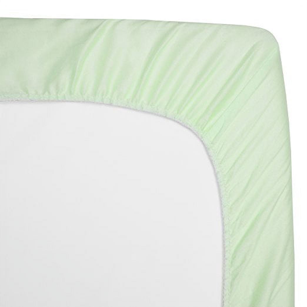 American Baby Company 100% Natural Supreme Cotton Jersey Knit Fitted Portable/Mini-Crib Sheet, Celery, Soft Breathable, for Boys and Girls