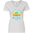 thumbnail image 3 of Inktastic Summer Enjoy the Sunshine Boca Raton Florida in Blue Women's V-Neck T-Shirt, 3 of 5
