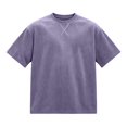 thumbnail image 3 of Men's Corduroy Crewneck T Shirt, Short Sleeve Loose Fit Tee, Casual Summer Athletic Top, 3 of 3