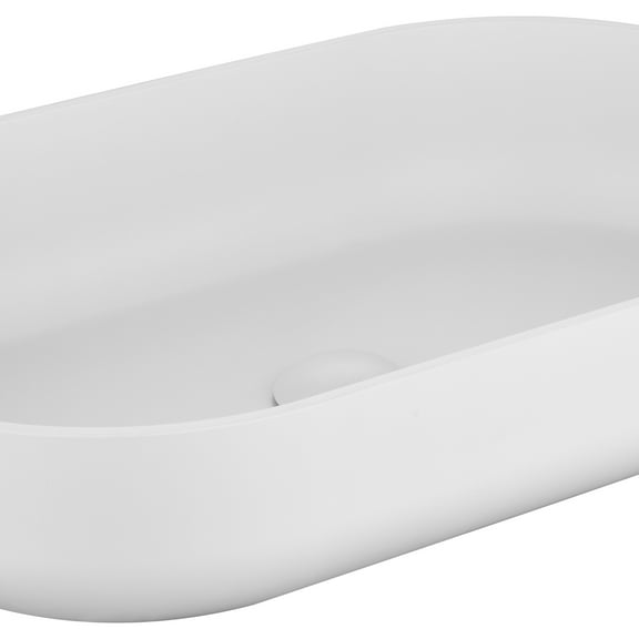 24*14*5.5 Modern Oval 24”x14” White Above Bathroom Vessel Sink Bathroom Sink for Lavatory Vanity Cabinet