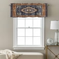thumbnail image 3 of Blue Burnt Orange Boho Kitchen Curtain Valances for Windows Farmhouse Short Curtains, Antique Southwestern Tribal Rod Pocket Valance Curtain for Bedroom Cafe Living Room 54"x18", 3 of 8