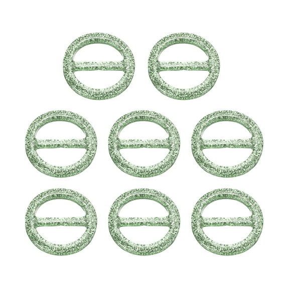 8Pack Plastic Tee Shirt Clips, 25mm Round Bling Resin Scarf Ring Buckle Lake Blue