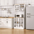 thumbnail image 3 of Yaheetech Kitchen Pantry with Cabinets & Open Shelves, White, 3 of 8