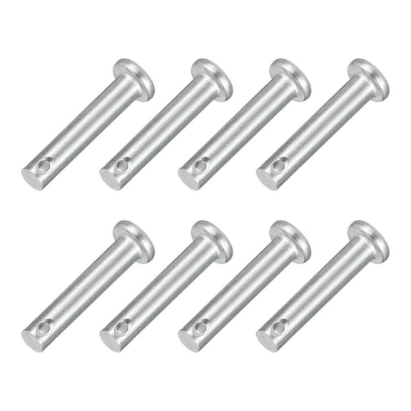 8Pcs 3/16" x 1" Single Hole Clevis Pins, 304 Stainless Steel Flat Head Pins