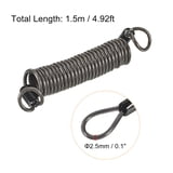 Uxcell 4.92ft Security Cable Coated Spring Lock Wire Rope Double Loop ...