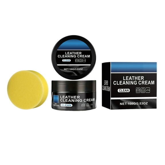 lixuesong Leather Cleaner & Conditioner Pastes Auto Interior Leather Care Cream with Sponge set for Vehkicles Seats Furniture Bags
