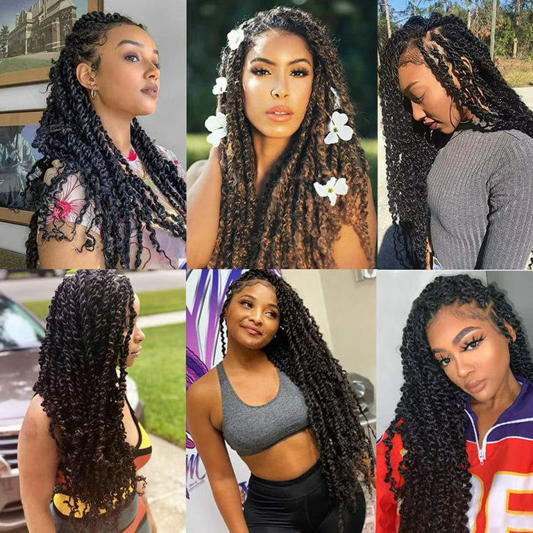 Synthetic Crochet Braids Hair Passion Twist River Goddess Braiding Hair  Extension Ombre Brown Faux Locs With