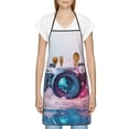 thumbnail image 3 of Disketp Vintage Camera Splash Art Kitchen Apron with adjustable Aprons for Women with Pockets Cooking Powder Pink Apron, 3 of 7