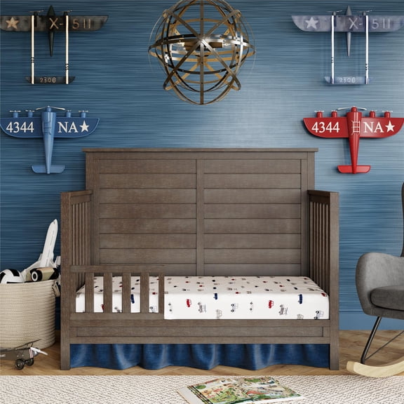 Max & Finn Finch Toddler Rail, Conversion Kit for Crib, Rustic Coffee