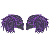 Purple/Black Right & Left Facing Predator Emblem Badge (Set of 2) Auto Car Truck