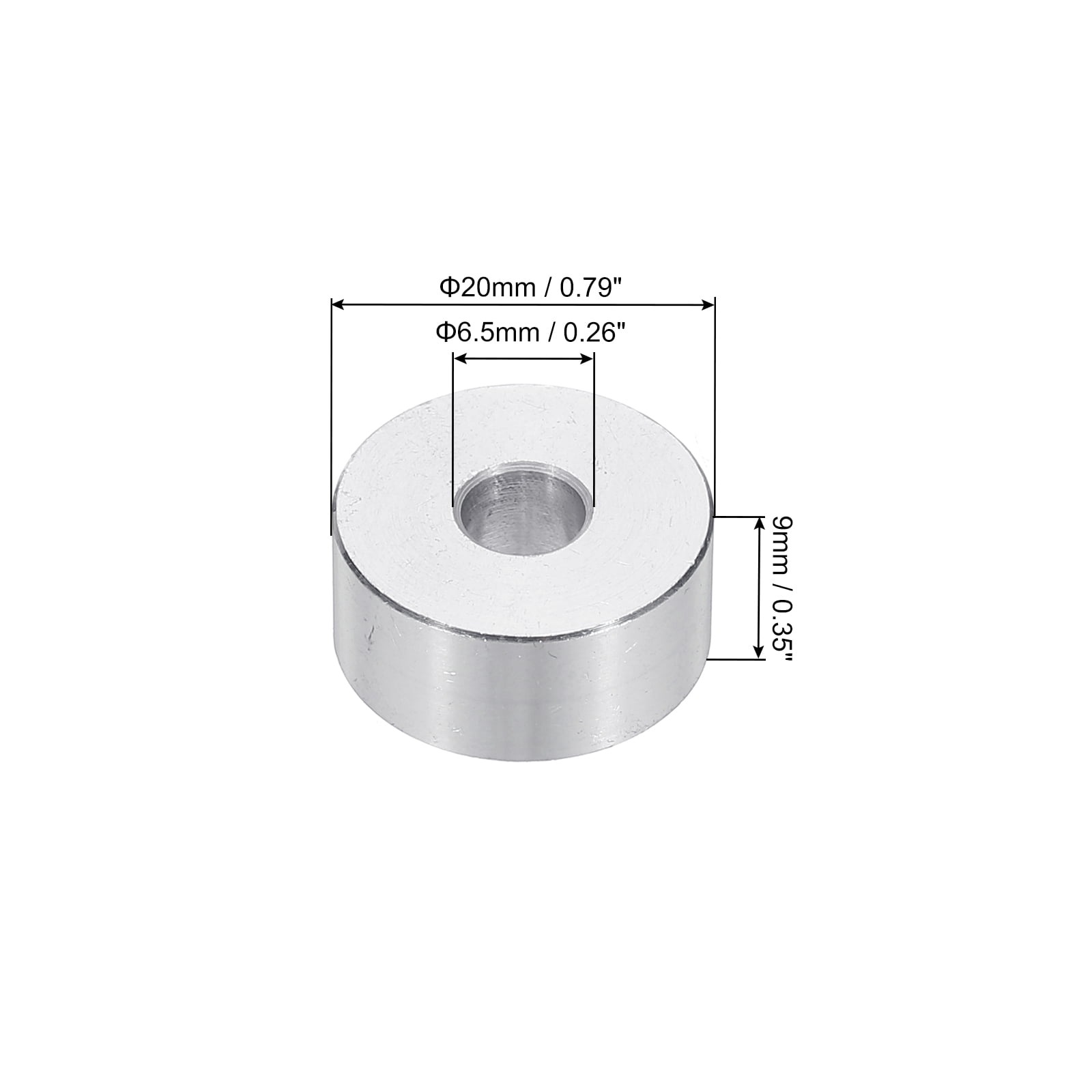 M6 Aluminum Spacers, 12 Pcs Metal Spacers Aluminum 6.5mm ID x 20mm OD x 9mm L Aluminum Spacer Screw Standoff Round for 1/4 or M6 Screw Bolts