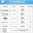 thumbnail image 2 of 44 Pcs Shade Sail Hardware Kit with 304 Stainless Steel Wire for Rectangle Square Shade Sail Installation,6 inch Sun Shade Sail Hardware for Garden,Outdoors,DIY Crafts B, 2 of 5