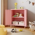 thumbnail image 2 of Small 2 Transparent Door Metal Storage Side Buffet Cabinet for Bed Room,Living Room,Entryway,Hallway,Home,Hotel,Office,Garage,Kitchen,1 Removable Shelf, 2 of 9