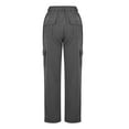 thumbnail image 6 of Olyvenn Women Cargo Pant Casual Stretch Elastic Waist Flat Front Straight Leg Long Pants Winter Spring Cuffed Hem Work Trousers Gray XXL, 6 of 8
