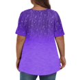 thumbnail image 5 of UoCefik Plus Size Tops for Women Summer Floral Print Tunic Spring Tops V Neck Short Sleeve Shirts Dressy Casual Blouse Purple L, 5 of 5