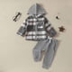 thumbnail image 2 of Odeerbi 6M-4Y Niños Niñas Algodón Conjuntos Sudaderas Sudaderas de Cuadros Conjunto de Dos Piezas Manga Larga Cuello Redondo, 2 of 9
