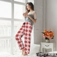 thumbnail image 4 of Uemuo Plaid Heart Pattern Women's Wide Leg Palazzo Lounge Pants with Pockets Light Weight Loose Comfy Casual Pajama Pants-, 4 of 9