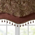 thumbnail image 5 of Madison Park Aubrey Paisley motif Adult Indoor Jacquard Window Valance Faux silk piecing Beaded valance Burgandy 50 x 18, 5 of 5
