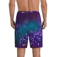thumbnail image 3 of Naloa Purple and Green Glitter Men's Short Pajama Pants, Lounge Comfort Shorts with Elasticized Waistband and Side Pockets - 4X-Large, 3 of 9