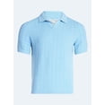 thumbnail image 5 of Free Assembly Men's Wavy Stitch Cotton Polo Sweater with Short Sleeves, Sizes S-3XL, 5 of 6