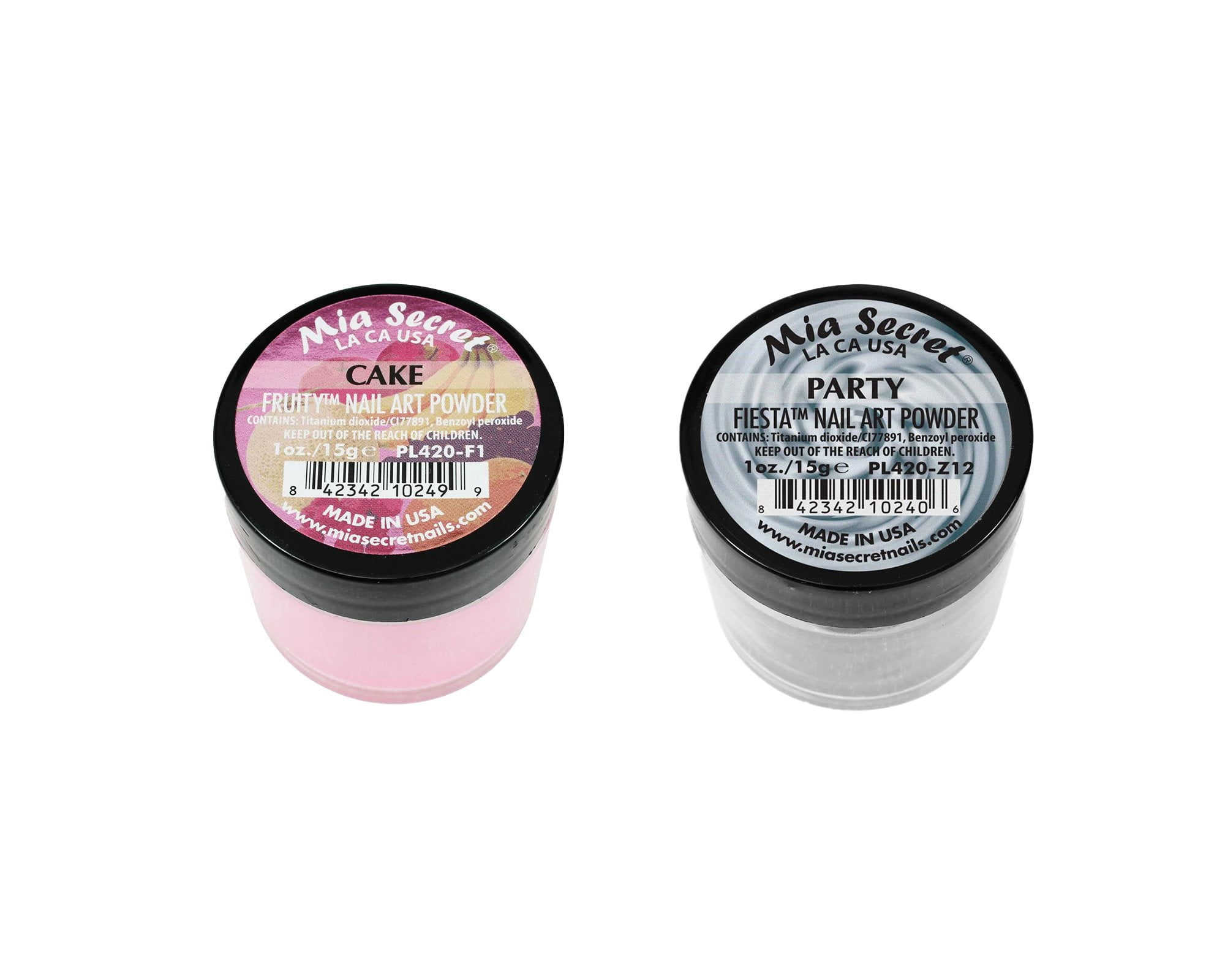 Mia Secret - Fruity Nail Art Powder - Cake & Fiesta Nail Art Powder- Party (1 oz. each) Combo