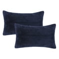 thumbnail image 4 of Soft Corduroy Striped Velvet Series Decorative Throw Pillow, 12" x 20", Navy Blue, 2 Pack, 4 of 6