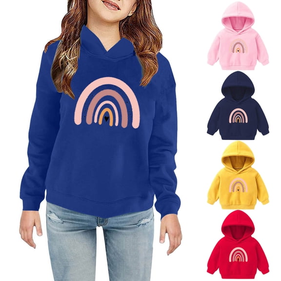 Antinious Toddler Print Fleece Hooded Long Sleeve Casual Warm Sweatshirts