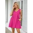 thumbnail image 2 of Eternatastic Womens Summer Casual Sleeveless Tank Dress V Neck Mini Dresses Beach Sundress with Pockets, 2 of 4