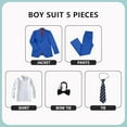 thumbnail image 2 of Lycody Boys Formal Suits Slim Fit 5 Piece Kids Suit Jacket Pants Set with Dress Shirt and Tie for Wedding Prom, 2 of 6
