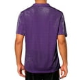 thumbnail image 3 of INSPIRE CHIC Glitter Polo Shirts for Men's Shiny Tops Short Sleeve Disco Metallic Polo S Purple, 3 of 5