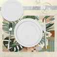 thumbnail image 3 of Ambesonne Mid Century Modern Place Mats Set of 4, Leafy Huddle Art, Standard Size, Laurel Green Peach, 3 of 5