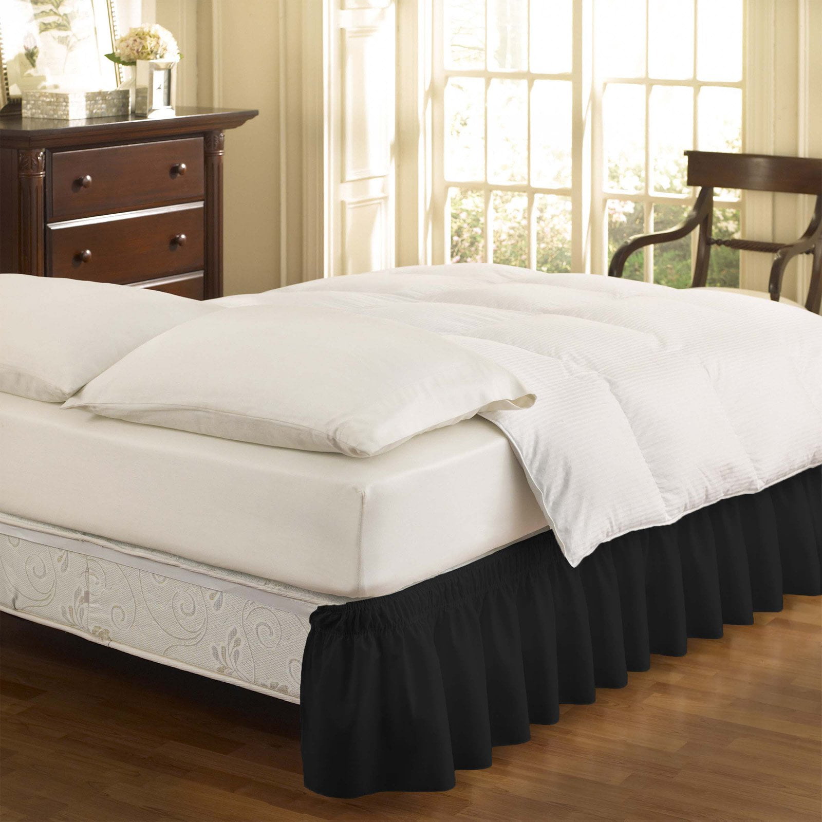 Wrap Around Solid Ruffled Bed Skirt EasyFit™ 
