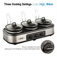 thumbnail image 3 of Heynemo Triple Slow Cooker 3x1.5 QT Stainless Steel Buffet Server, 3 of 5