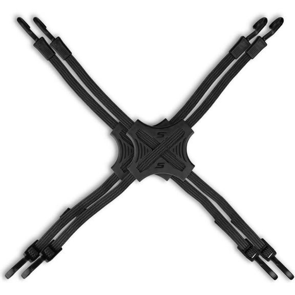 Tack Strap Stapll 30 Inch Bungee Style 4-Way Tack Strap, 2 Pieces, Black