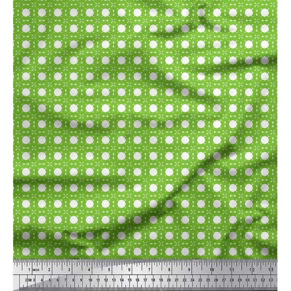 Soimoi Cotton Poplin Fabric Octagon & Triangle Geometric Print Sewing Fabric Yard 42 Inch Wide